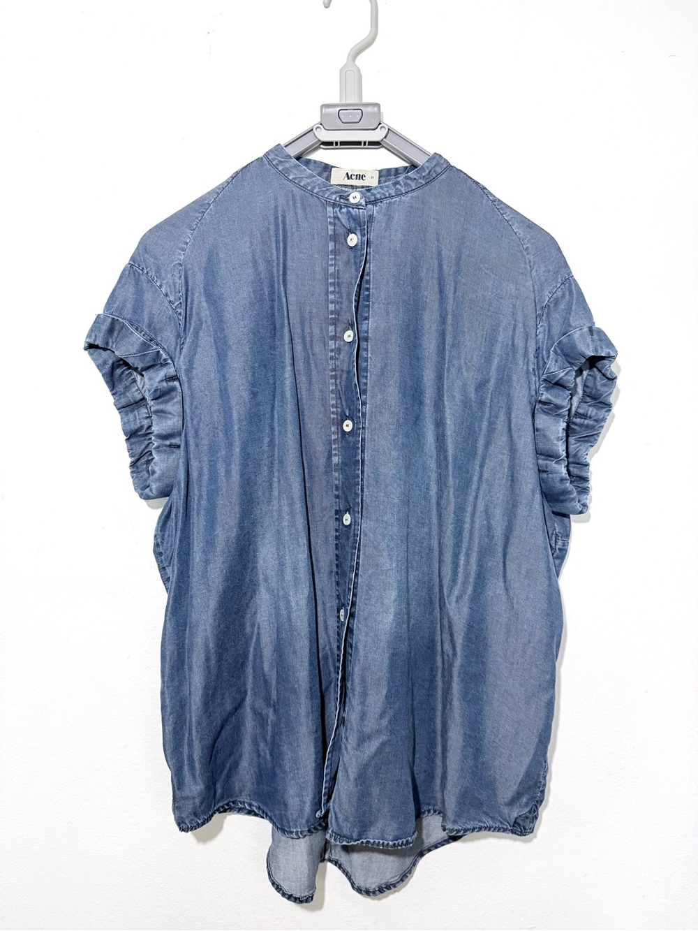 Acne Blue Denim Short Sleeve Top